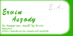 ervin aszody business card